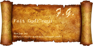 Feit Gyöngyi névjegykártya