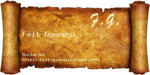 Feit Gyöngyi névjegykártya